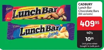 Makro CADBURY Lunch Bar Chocolate Bars (All variants) offer