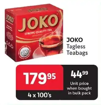 Makro JOKO Tagless Teabags offer