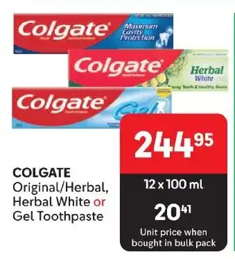 Makro COLGATE Original/Herbal, Herbal White or Gel Toothpaste offer