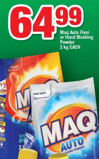 MAQ Auto Flexi or Hand Washing Powder 2kg EACH