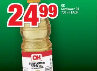 OK Foods OK Sunflower Oil 750 ml EACH offer