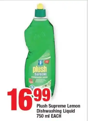 Plush Supreme Lemon Dishwashing Liquid 750 ml EACH offer at OK Foods