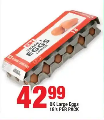 OK Foods OK Large Eggs 18's PER PACK offer