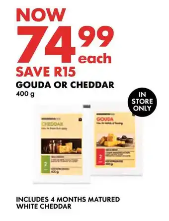 Woolworths GOUDA OR CHEDDAR offer
