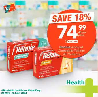 Checkers Rennie Antacid Chewable Tablets All Variants offer