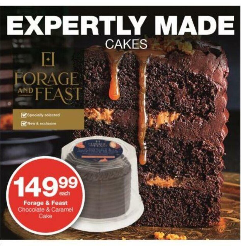 Forage & Feast Chocolate & Caramel Cake offer at Checkers