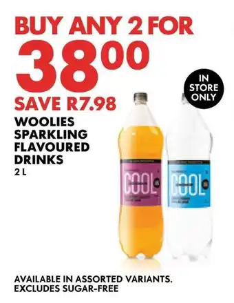 Woolworths WOOLIES SPARKLING FLAVOURED DRINKS 2L offer