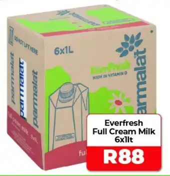 1UP Everfresh Full Cream Milk 6x1lt offer