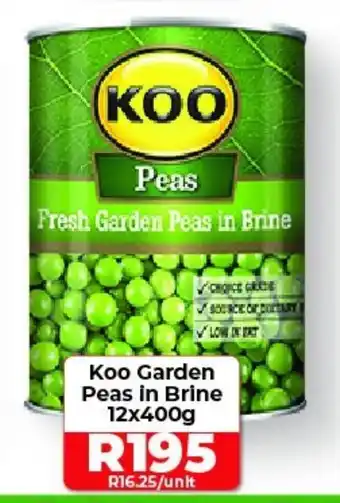 1UP Koo Garden Peas in Brine 12x400g offer