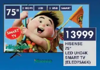 President Hyper HISENSE 75" LED UHD4K SMART TV offer