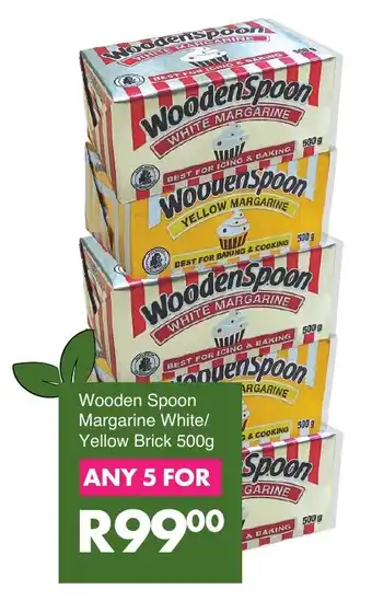 Save Wooden Spoon Margarine White/ Yellow Brick 500g offer