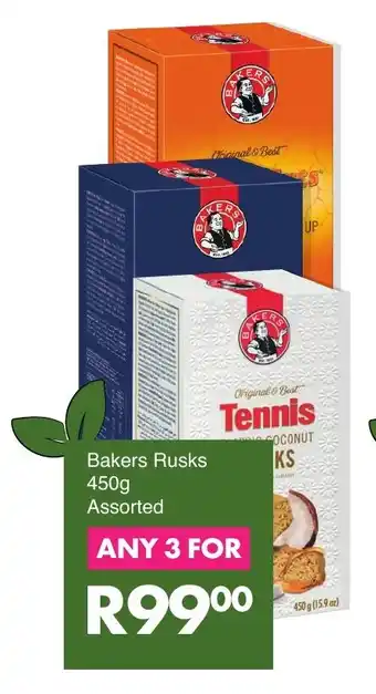 Save Bakers Rusks 450g Assorted offer