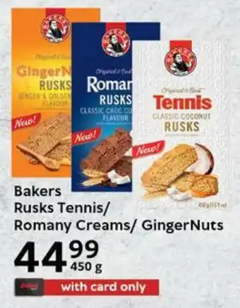 Oxford Freshmarket Bakers Rusks Tennis/ Romany Creams/ GingerNuts offer