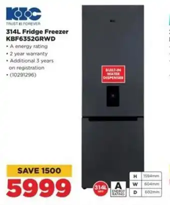 HiFi Corp KIC 314L Fridge Freezer KBF6352GRWD offer
