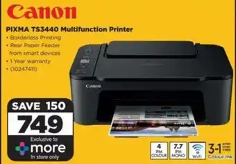 HiFi Corp Canon PIXMA TS3440 Multifunction Printer offer