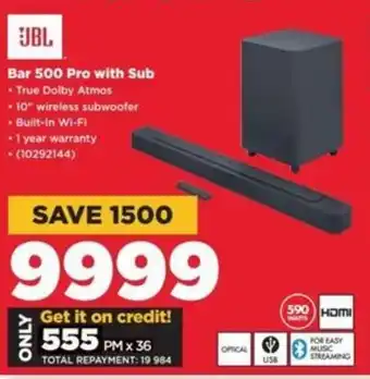 HiFi Corp JBL Bar 500 Pro with Sub offer