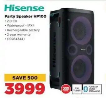 HiFi Corp Hisense Party Speaker HP100 offer