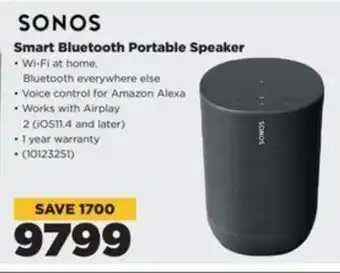HiFi Corp SONOS Smart Bluetooth Portable Speaker offer