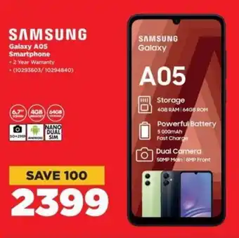 HiFi Corp SAMSUNG Galaxy A05 Smartphone offer