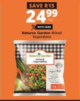 Checkers Natures Garden Mixed Vegetables 1kg offer