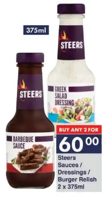 President Hyper Steers Sauces/ Dressings/ Burger Relish 2 x 375ml offer