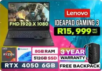 Evetech Lenovo IDEAPAD GAMING 3 offer