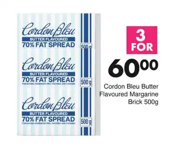 Save Cordon Bleu Butter Flavoured Margarine Brick 500g offer