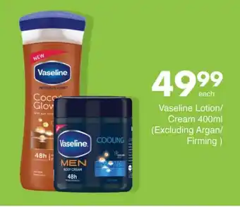 Save Vaseline Lotion/ Cream 400ml (Excluding Argan/ Firming ) offer