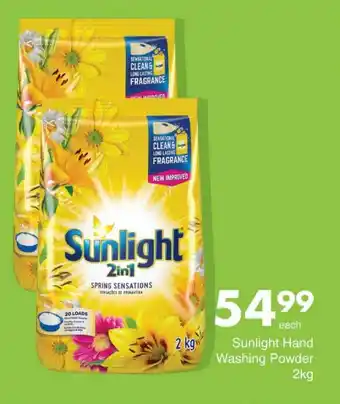 Save Sunlight Hand Washing Powder 2kg offer