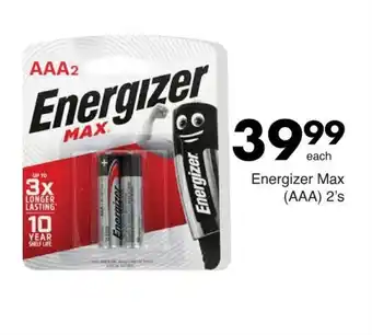 Save Energizer Max (AAA) 2's offer