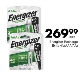 Energizer Recharge Extra 4's (AAA/AA)