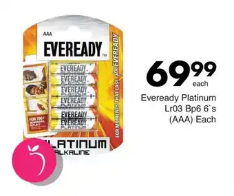 Save Eveready Platinum Lr03 Bp6 6's (AAA) Each offer