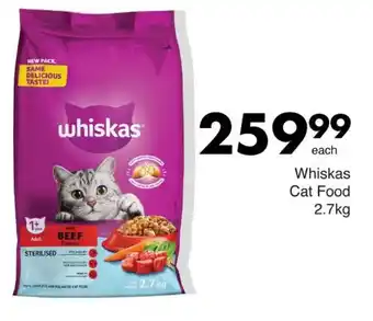 Save Whiskas Cat Food 2.7kg offer