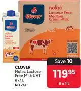 Makro Clover Nolac Lactose Free Milk UHT-6 x 1L offer
