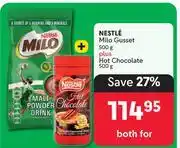 Makro Nestle Milo Gusset 500g Plus Hot Chocolate 500g-Both For offer