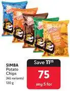 Simba Potato Chips (All Variants)-For Any 5 x 120g
