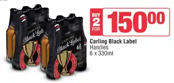 Spar Tops Carling Black Label Handies 6 x 330ml offer