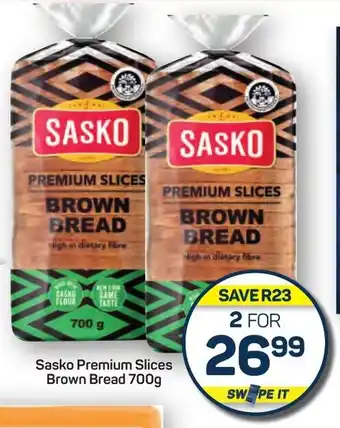 Pick n Pay Sasko Premium Slices Brown Bread 700g offer