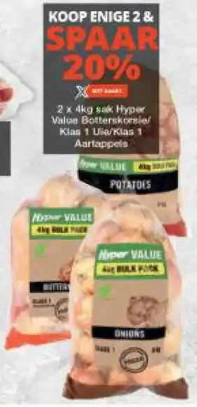 Checkers Hyper 2 x 4kg Bag Hyper Value Butterscotch Class 1 Use/Class 1 Potatoes offer