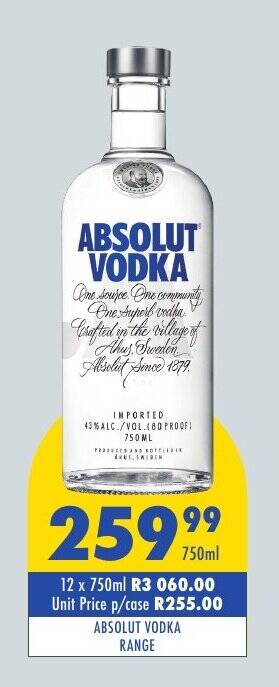 ABSOLUT VODKA RANGE offer at Tabooz