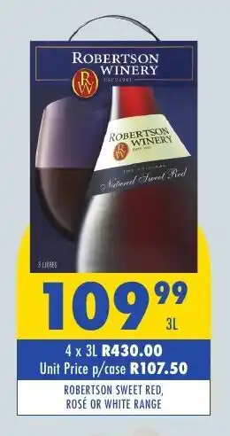 Tabooz ROBERTSON SWEET RED, ROSÉ OR WHITE RANGE offer