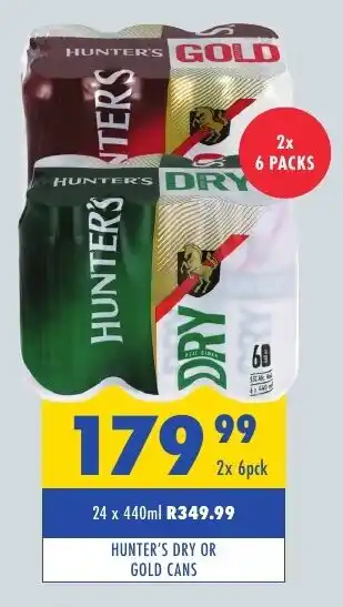 Tabooz HUNTER'S DRY OR GOLD CANS offer