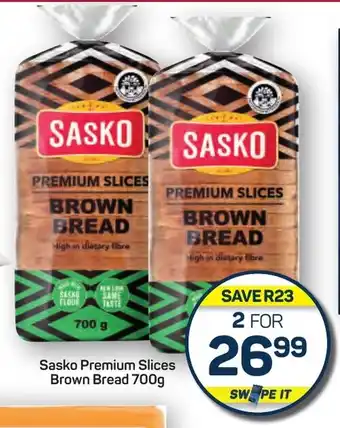 Pick n Pay Hypermarket Sasko Premium Slices Brown Bread 700g offer