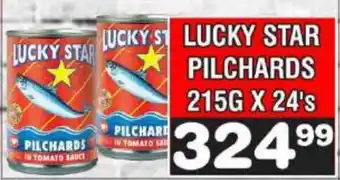 Advance Cash n Carry LUCKY STAR PILCHARDS 215G X 24'S offer
