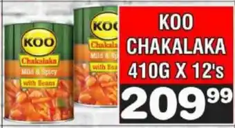 Advance Cash n Carry KOO CHAKALAKA 410G X 12's offer