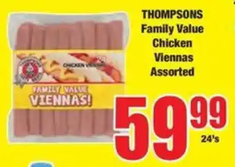 Boxer THOMPSONS Family Value Chicken Viennas Assorted offer