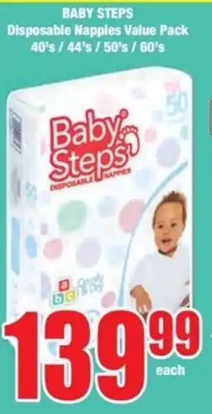 Boxer BABY STEPS Disposable Nappies Value Pack offer
