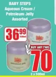Boxer BABY STEPS Aqueous Cream/ Petroleum Jelly Assorted offer