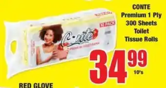 Boxer CONTE Premium 1 Ply 300 Sheets Toilet Tissue Rolls offer
