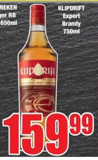Boxer KLIPDRIFT Export Brandy 750ml offer